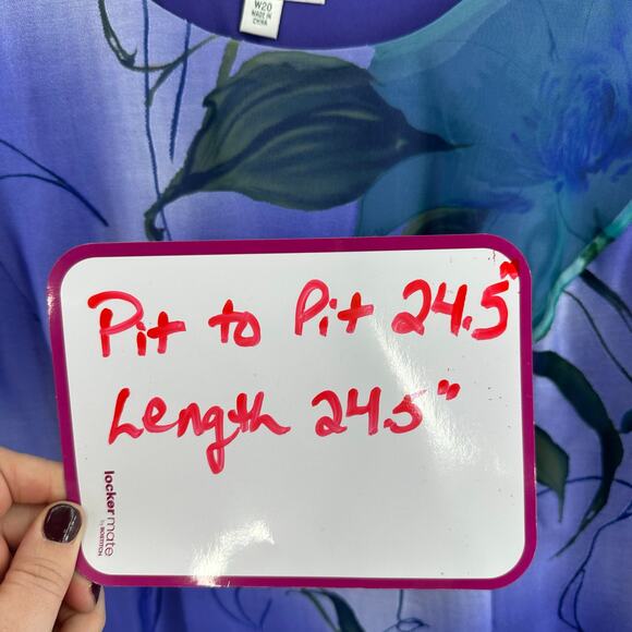 Coldwater Creek 3 Pc Set Purple Teal Floral Size 20 Pants, Cami, & Sheer Jacket - Picture 4 of 16